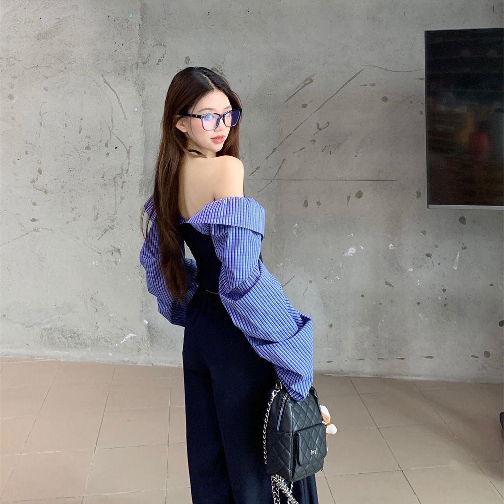 Korean Style Off-Shoulder Pantsuit