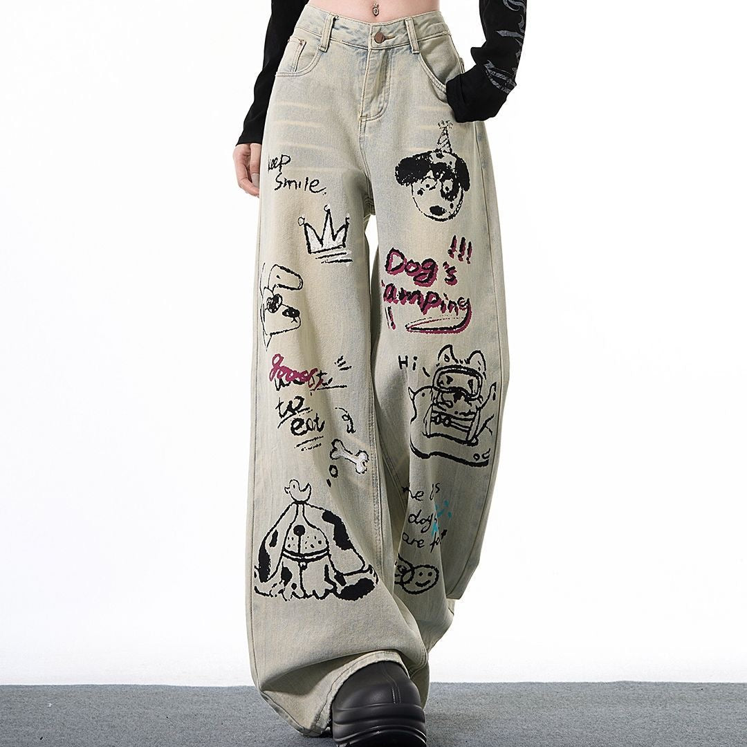 cartoon graffiti Jeans