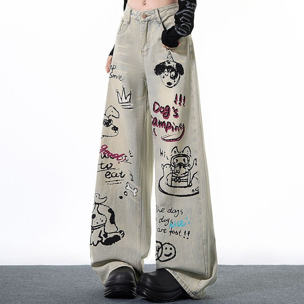 cartoon graffiti Jeans