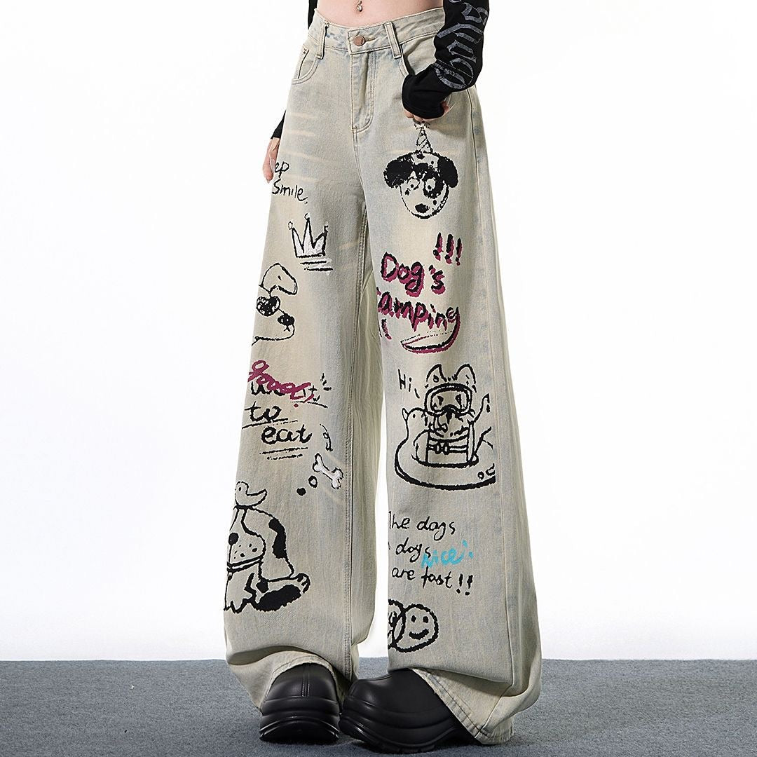 cartoon graffiti Jeans