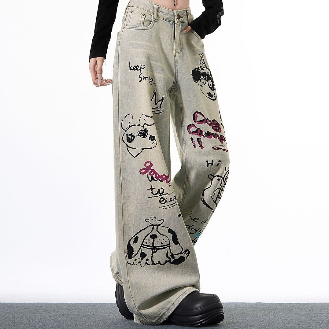 cartoon graffiti Jeans