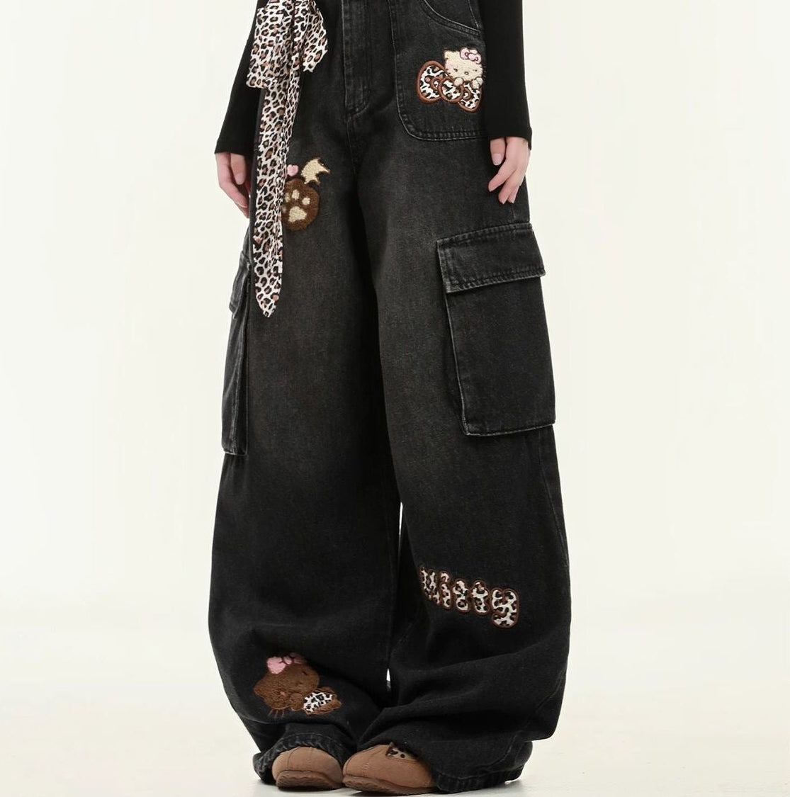 Leopard print retro Jeans