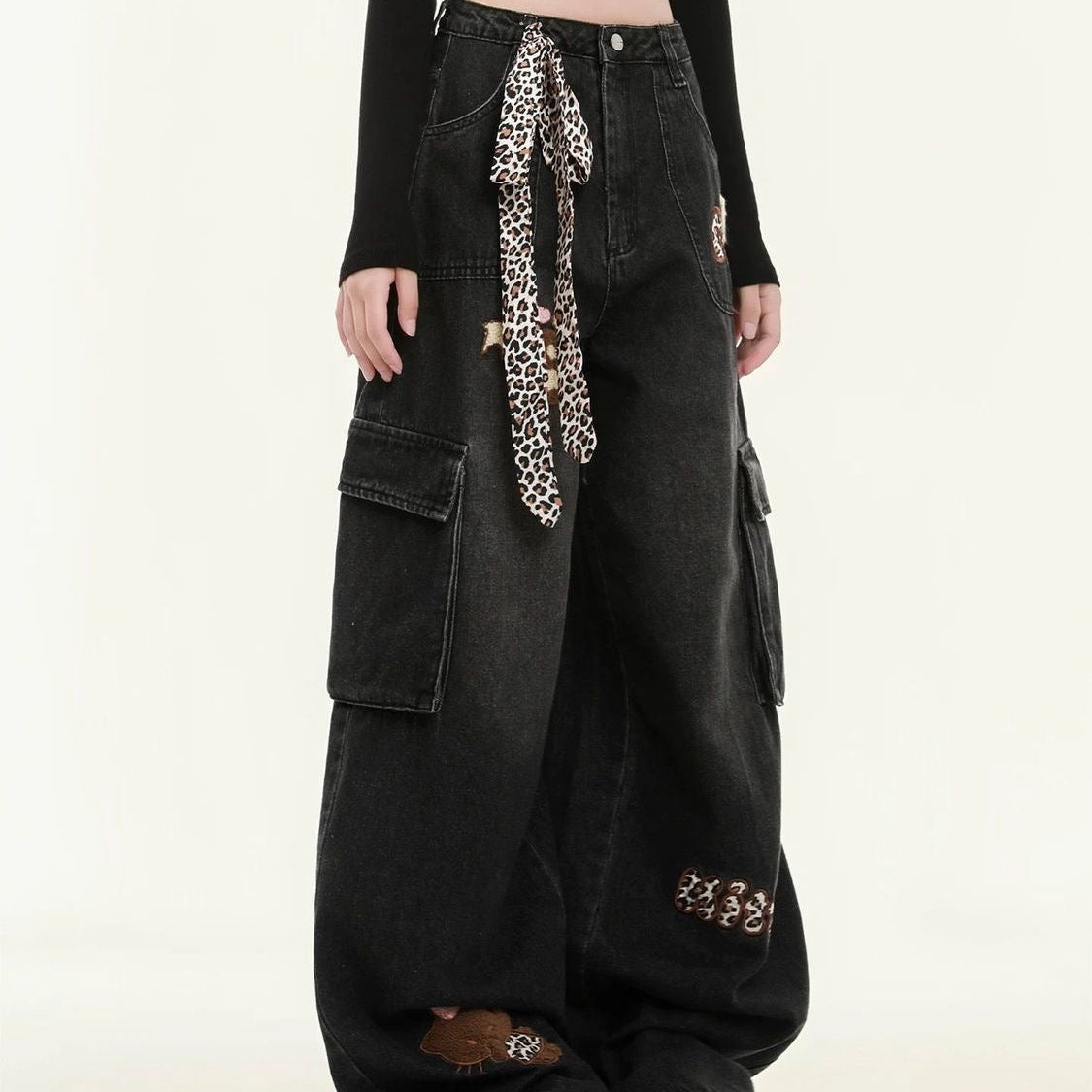 Leopard print retro Jeans