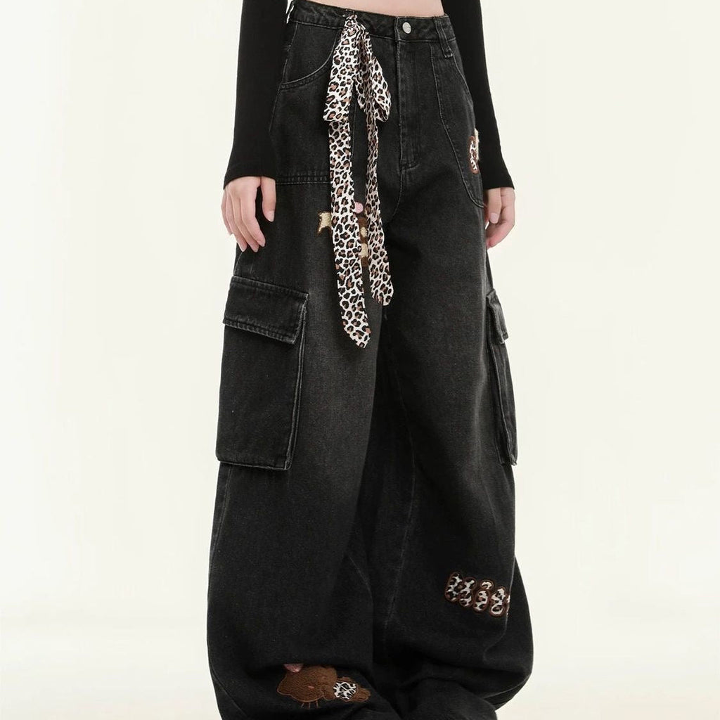 Leopard print retro Jeans