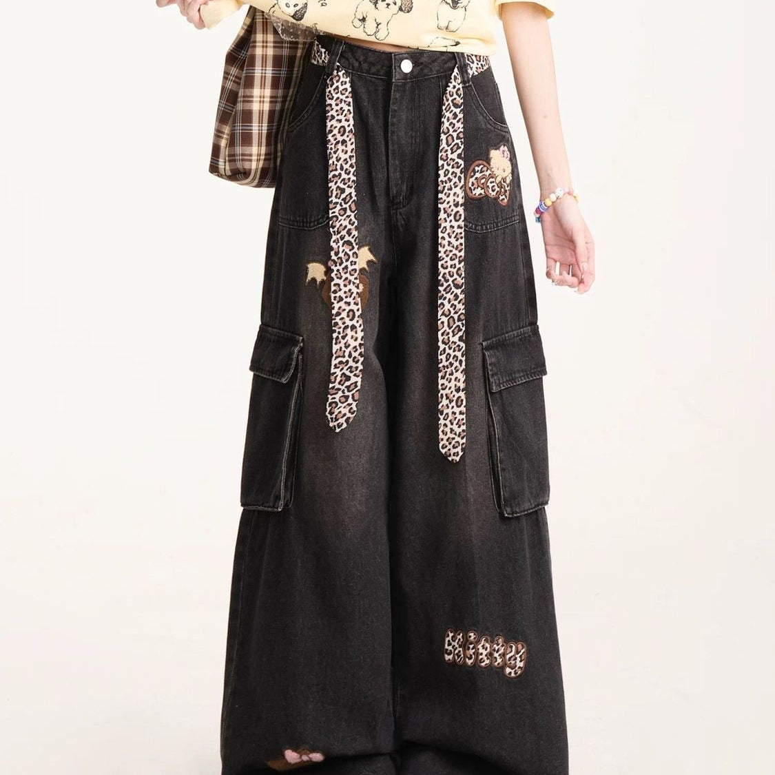 Leopard print retro Jeans