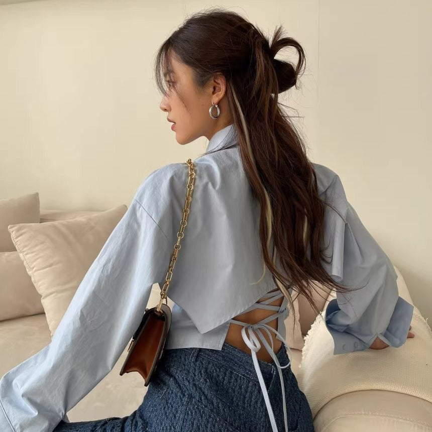 Korean style Back-tie shirt