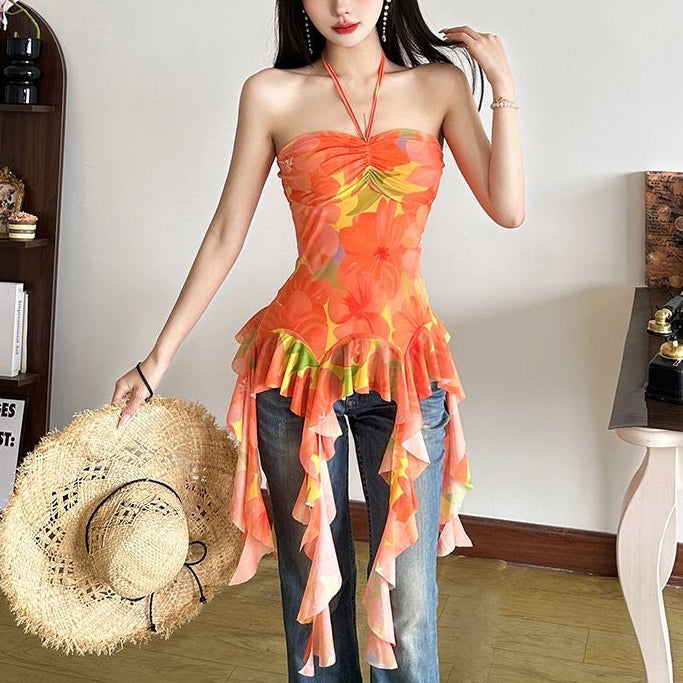 Orange sunset camisole top