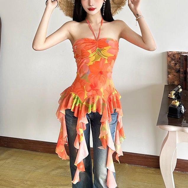 Orange sunset camisole top