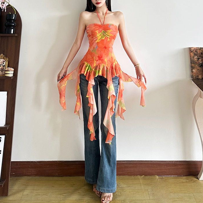 Orange sunset camisole top