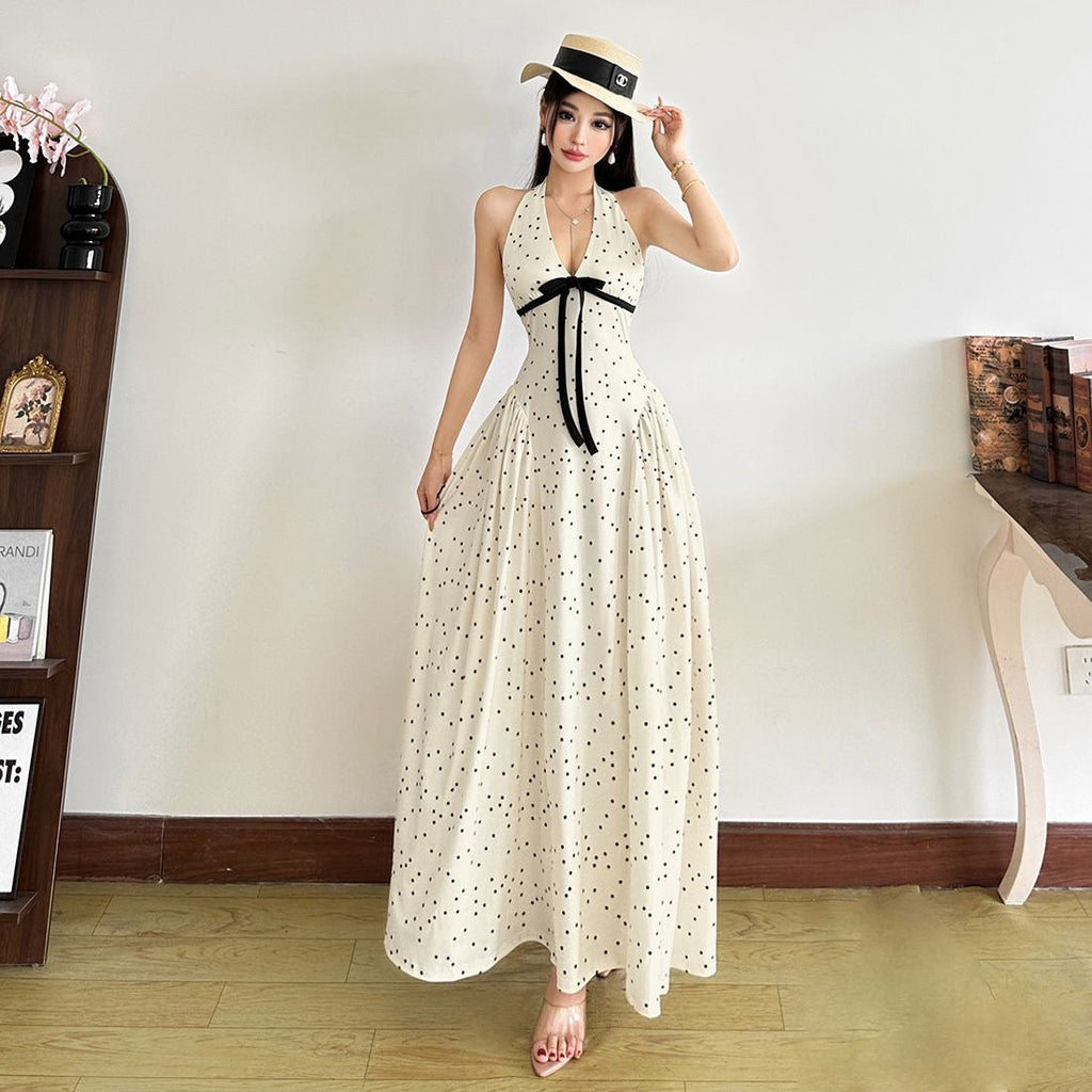 Princess bow polka dot dress