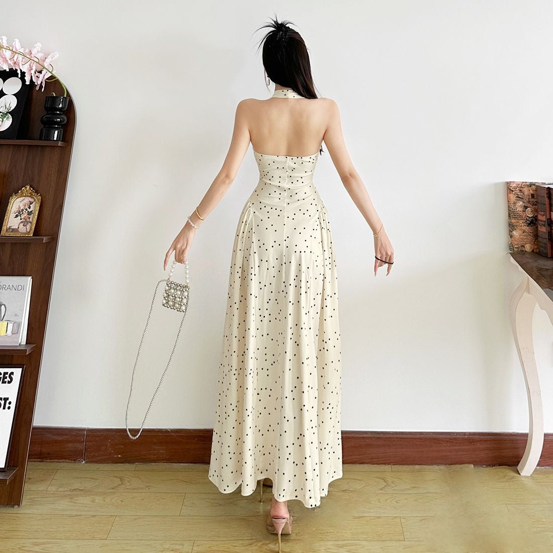 Princess bow polka dot dress