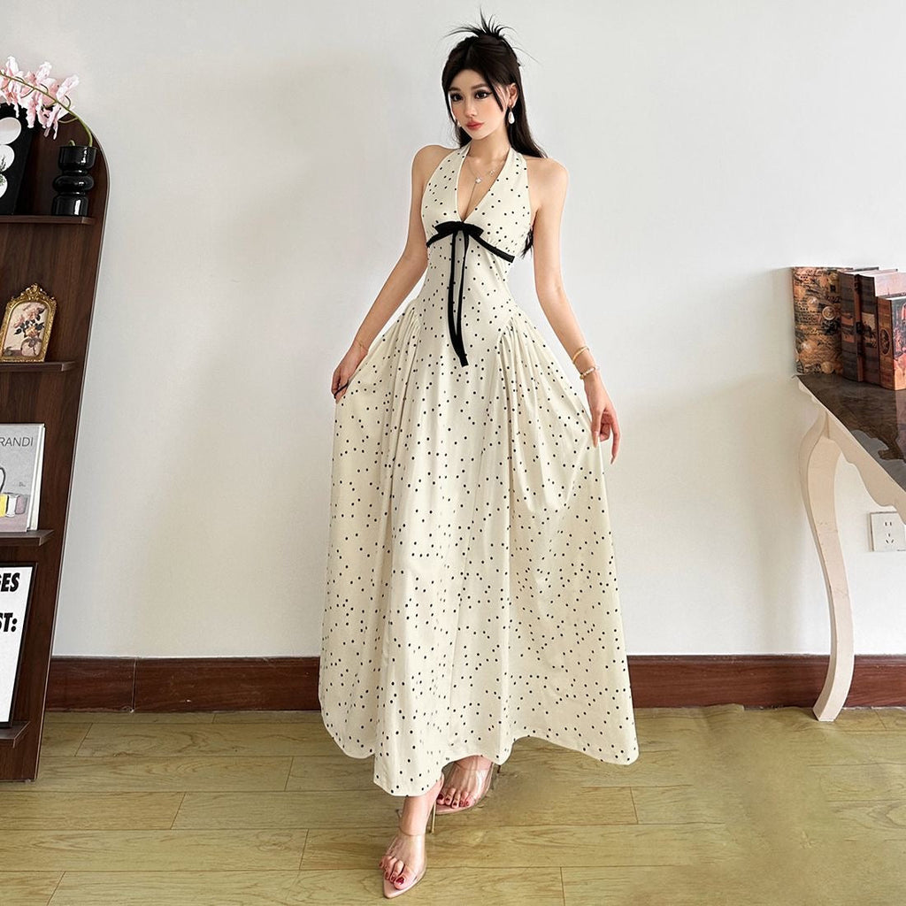 Princess bow polka dot dress
