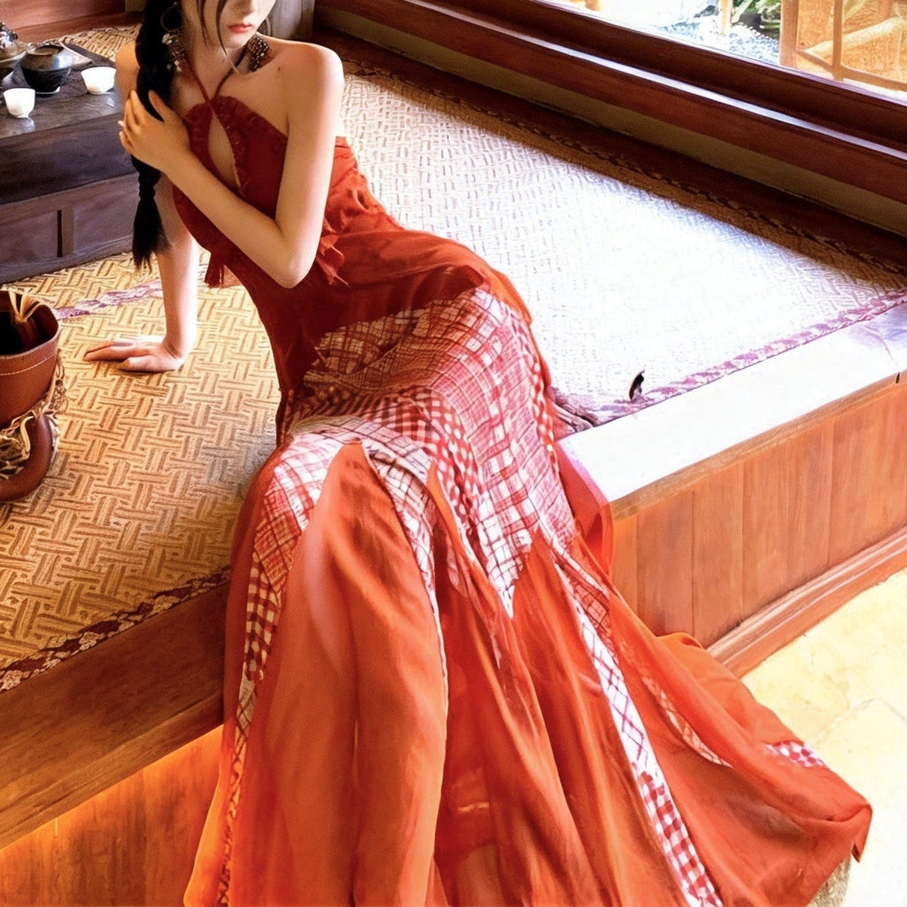 Springtime halter neck two-piece