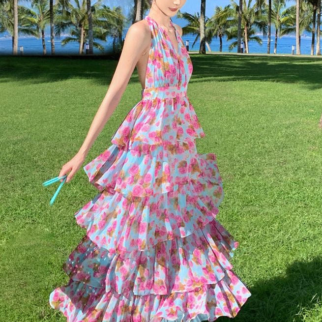 French high-waisted cake dress