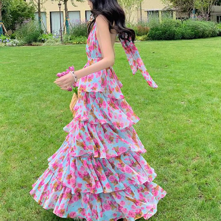 French high-waisted cake dress
