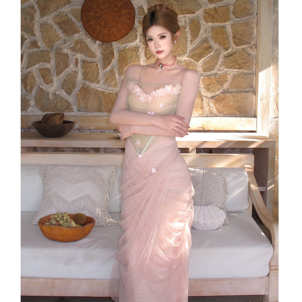 Strapless fishtail gown, fairy dress,
