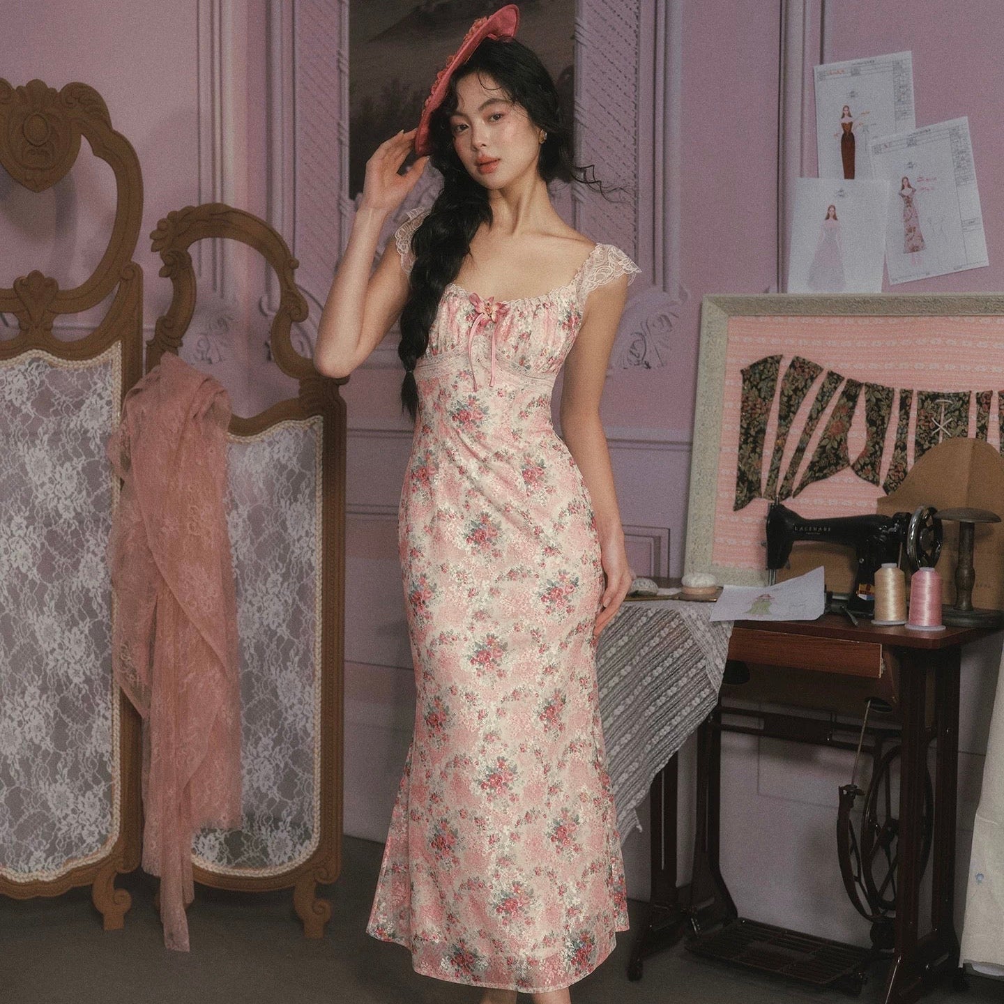 Rose Music Box French dress