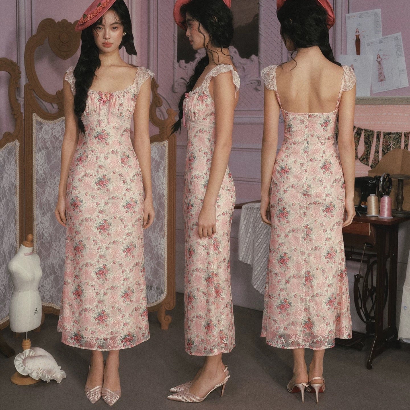 Rose Music Box French dress
