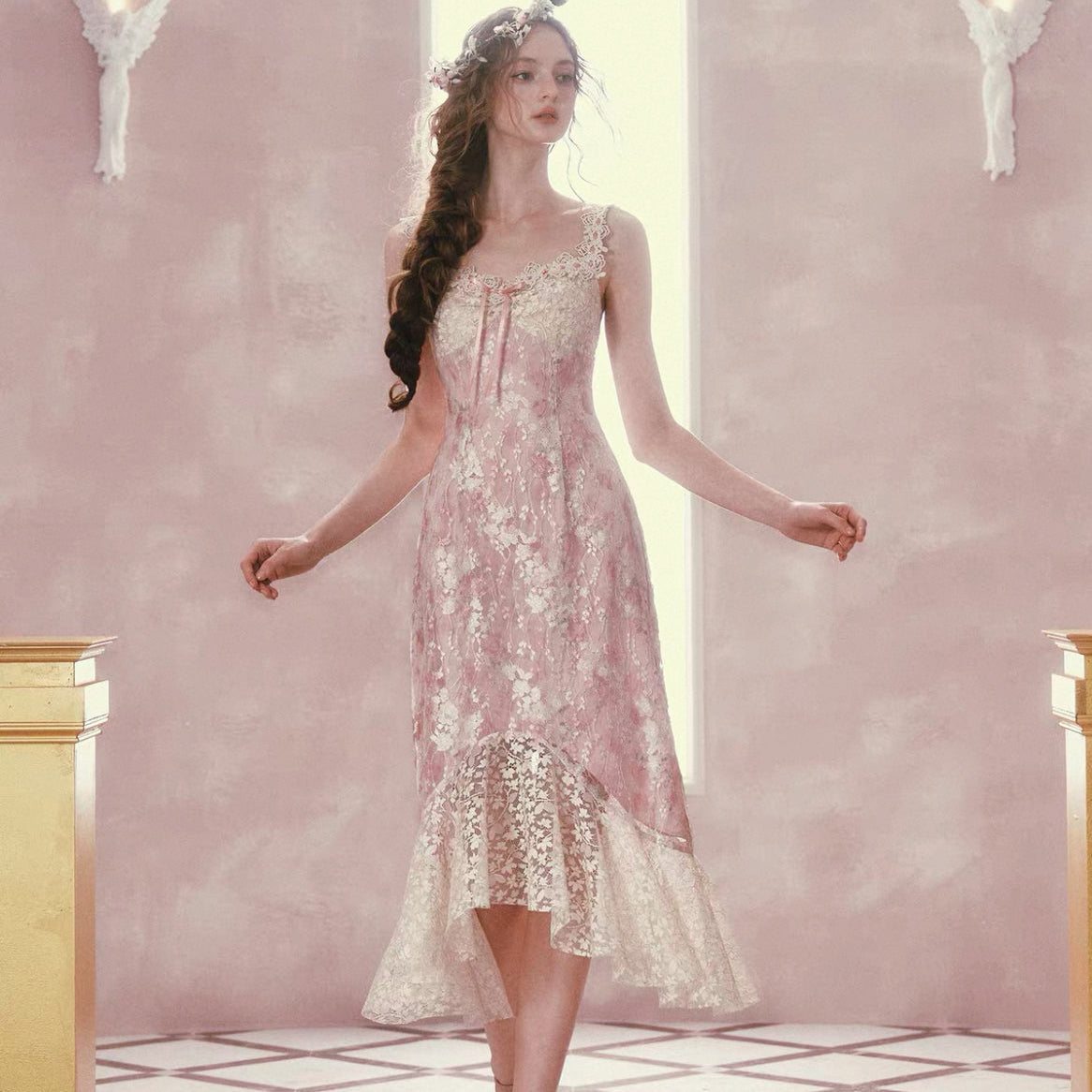 Floral print French Rococo Dress(ships after 30 Days)