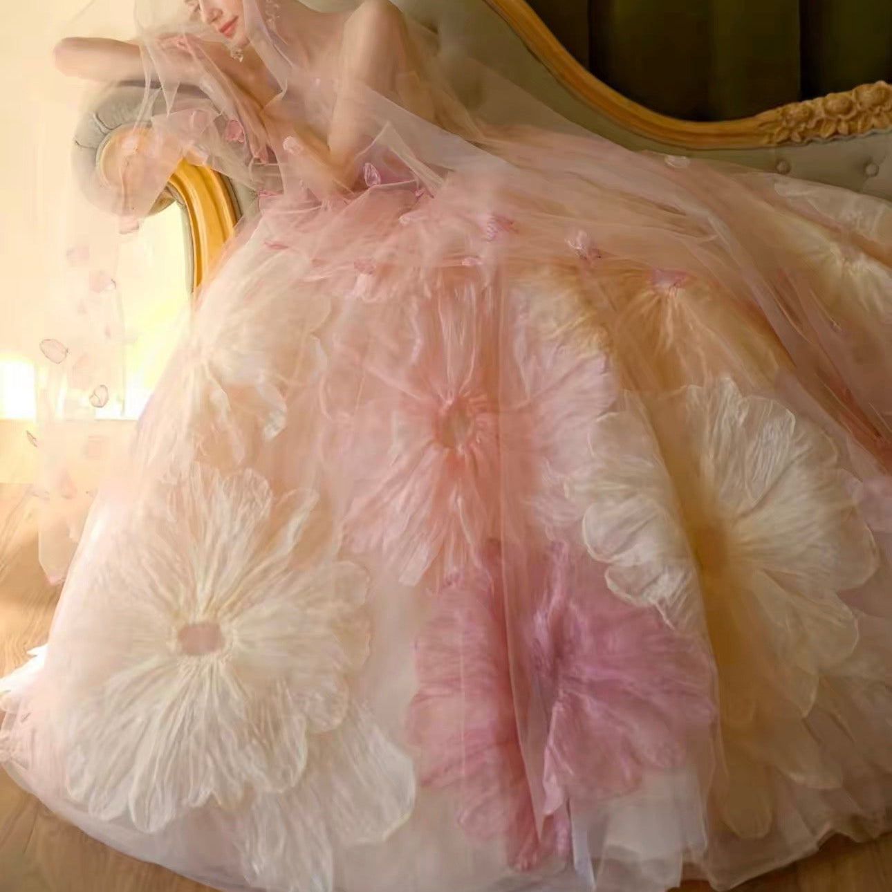 Quinceanera floral Ball gown