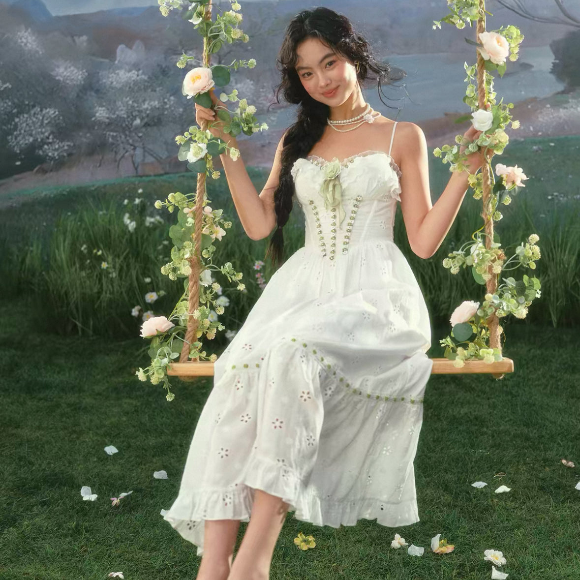 Floral Mint French Dress