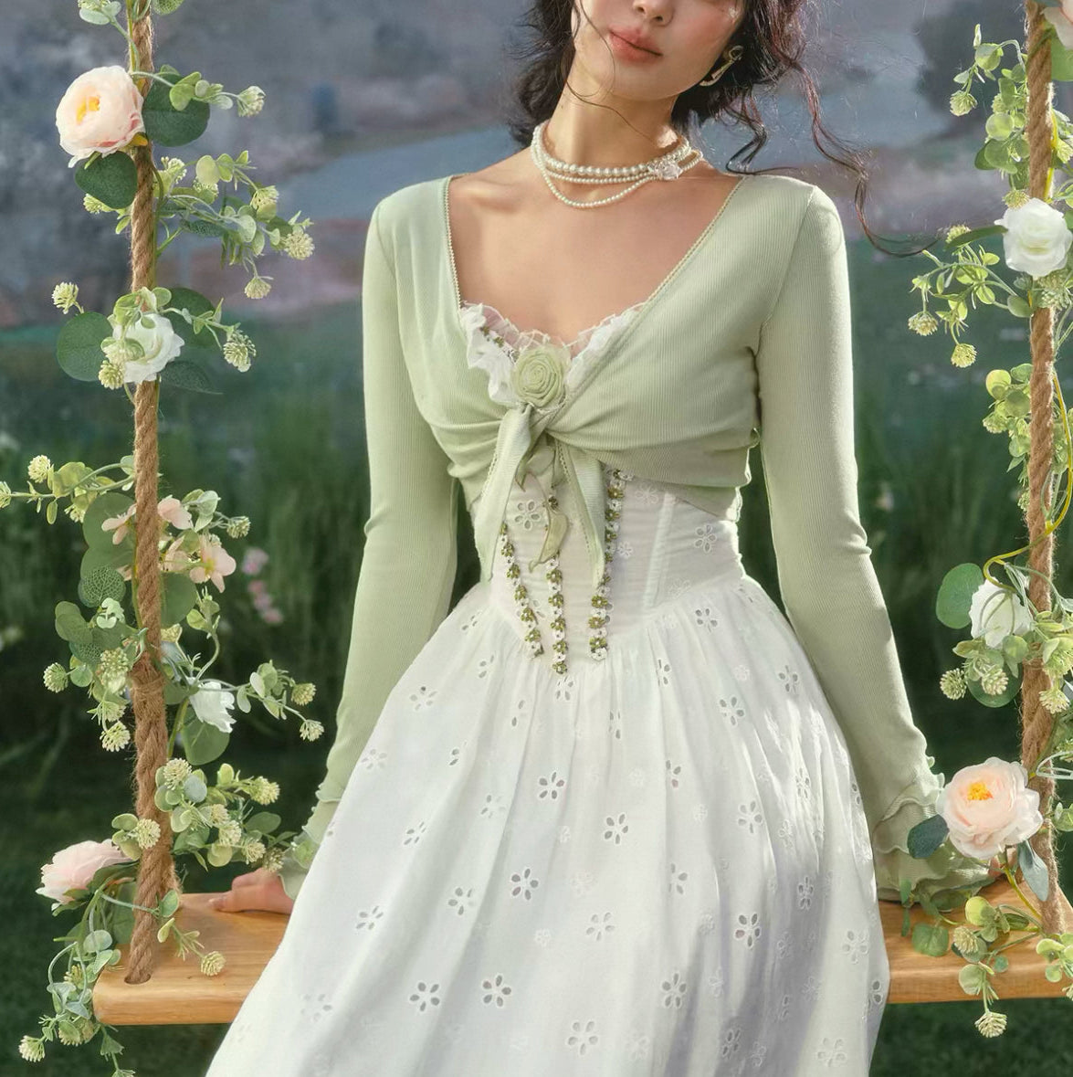 Floral Mint French Dress