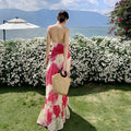 Fuchsia Halter Maxi Dress