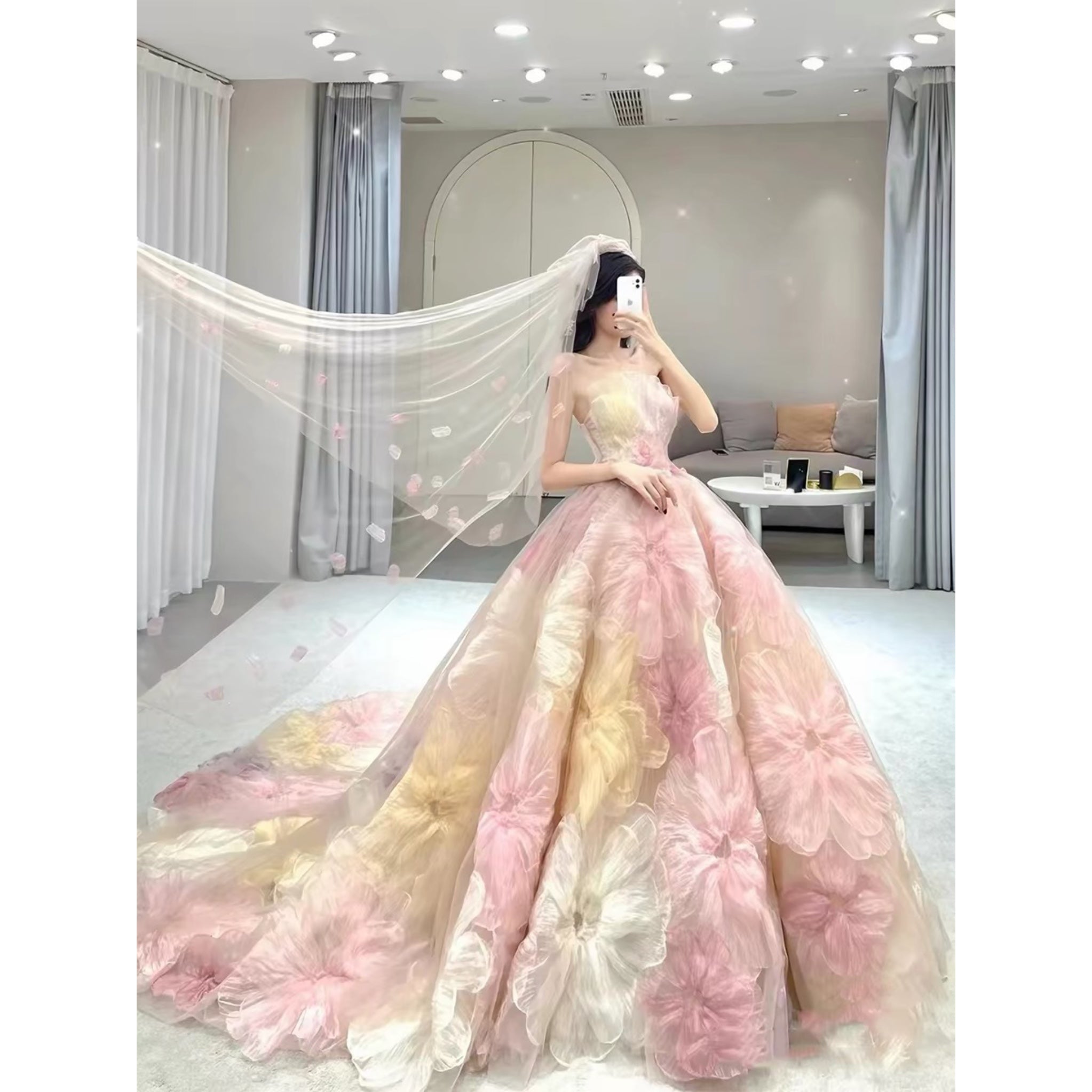 Quinceanera floral Ball gown